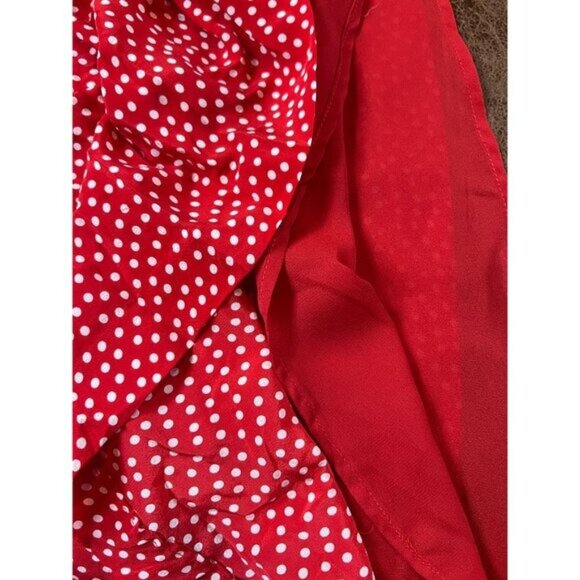Pendleton Red & White Polka Dot Midi Skirt Size 8 Silk blend Classic Work - Picture 7 of 9
